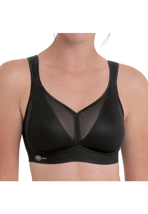 ANITA ACTIVE - Stanik do biegania Air Control mit Delta Pad z wysoki poziomem podtrzymywania. Kolor: czarny. Materiał: poliester, elastan, poliamid. Sport: bieganie