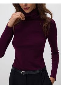 Reserved - Bawełniany golf - bordowy. Typ kołnierza: golf. Kolor: czerwony. Materiał: bawełna #1