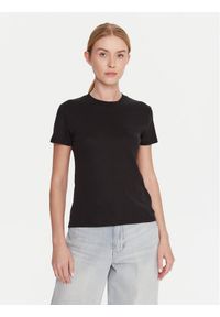 Calvin Klein T-Shirt LV044D201G Czarny Regular Fit. Kolor: czarny. Materiał: bawełna