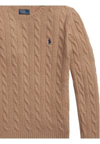 Polo Ralph Lauren Sweter 211971865002 Beżowy Slim Fit. Typ kołnierza: polo. Kolor: beżowy. Materiał: wełna #8