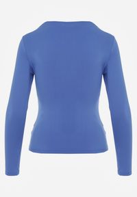 Renee - Niebieska Bluzka Iphicraethon. Kolor: niebieski. Materiał: dzianina. Długość rękawa: długi rękaw. Długość: długie. Wzór: aplikacja #2