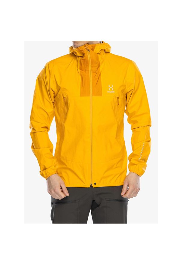 Haglöfs - Kurtka przeciwdeszczowa męska Haglofs L.I.M Proof Jacket. Kolor: żółty. Sport: turystyka piesza