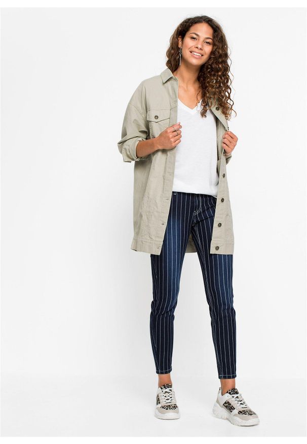 bonprix - T-shirt z dekoltem w serek. Typ kołnierza: dekolt w serek. Kolor: biały. Długość rękawa: krótki rękaw. Długość: krótkie, długie