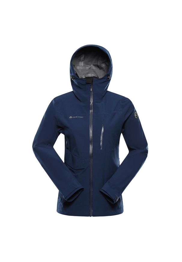ALPINE PRO - Kurtka damska trekkingowa wodoodporna Alpine Pro Zarra 2. Kolor: niebieski. Materiał: hardshell. Sport: turystyka piesza, wspinaczka