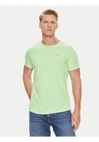 Tommy Jeans T-Shirt Jaspe DM0DM09586 Zielony Slim Fit. Kolor: zielony. Materiał: bawełna