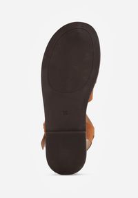 Renee - Jasnobrązowe Sandały Gladiatorki z Imitacji Nubuku Zapinane na Sprzączkę Briannea. Zapięcie: sprzączka. Kolor: brązowy. Materiał: nubuk. Wzór: haft. Sezon: lato. Styl: elegancki #9