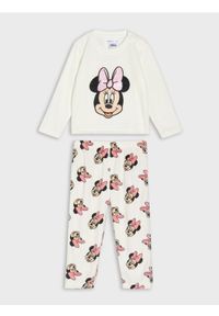 Sinsay - Welurowa piżama dwuczęściowa Minnie Mouse - kremowy. Kolor: kremowy. Materiał: welur. Wzór: motyw z bajki #1