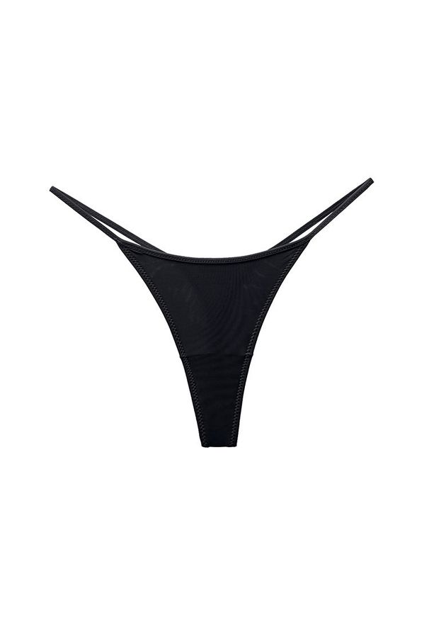 Intica - Stringi gładkie niewidoczne pod odzieżą Semra. Kolor: czarny. Materiał: materiał. Wzór: gładki