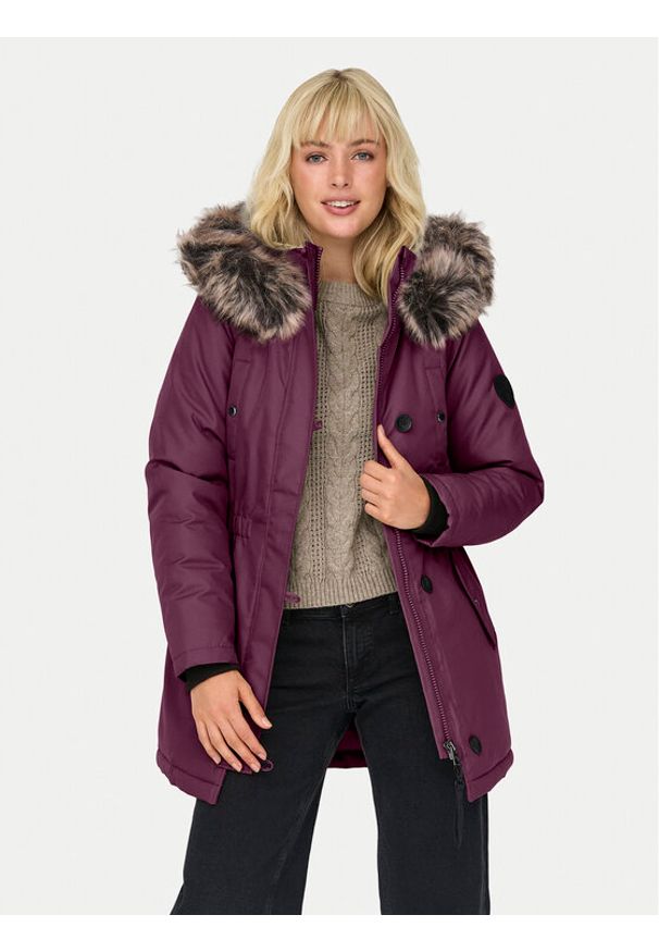 only - ONLY Parka Iris 15304625 Różowy Regular Fit. Kolor: różowy. Materiał: syntetyk
