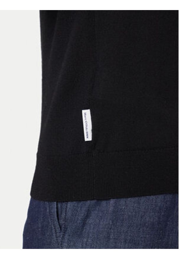 Marc O'Polo Denim Golf 5000007221 Czarny Regular Fit. Typ kołnierza: polo, golf. Kolor: czarny. Materiał: wełna