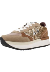 Buty SUN68 BIG ALLY GLITTER Złoty. Kolor: żółty. Materiał: tkanina, skóra. Styl: sportowy #1