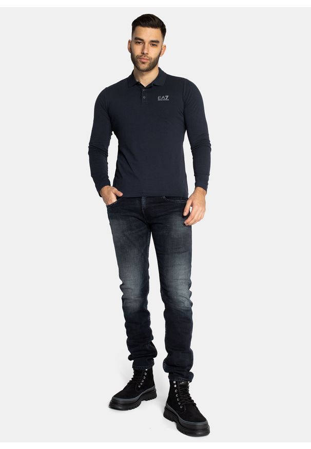 Koszulka Polo męska granatowa EA7 Emporio Armani 8NPF05 PJM5Z 0578. Typ kołnierza: polo. Kolor: niebieski. Styl: sportowy