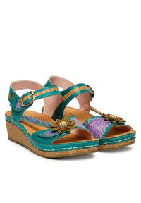Laura Vita Sandały Facscineo 09 Turkusowy. Kolor: turkusowy. Materiał: skóra #3