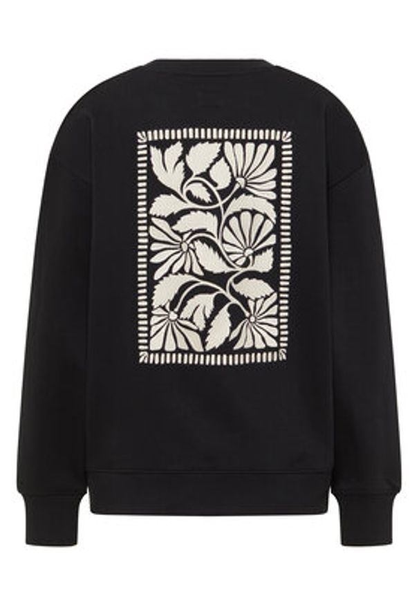 Mustang Bluza Burley 1016772 Czarny Oversize. Kolor: czarny. Materiał: bawełna