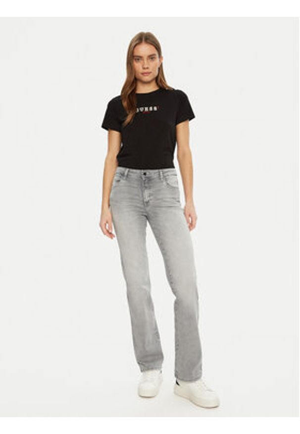 Guess Jeans T-Shirt W5RI54 J1314 Czarny Regular Fit. Kolor: czarny. Materiał: bawełna