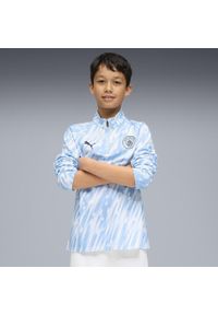 Puma - Młodzieżowa bluza przedmeczowa z zamkiem 1/4 Manchester City PUMA. Kolor: niebieski. Sport: piłka nożna