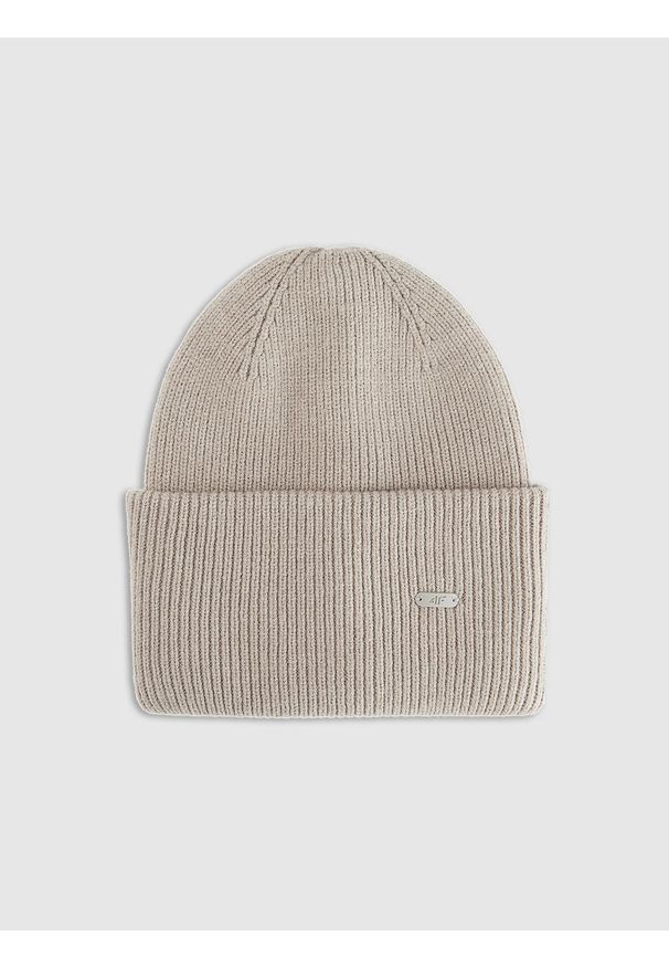 4f - 4F Czapka beanie uniseks - szara Uniwersalny. Kolor: szary. Materiał: wiskoza, materiał, dzianina. Sezon: zima. Styl: klasyczny, sportowy, casual