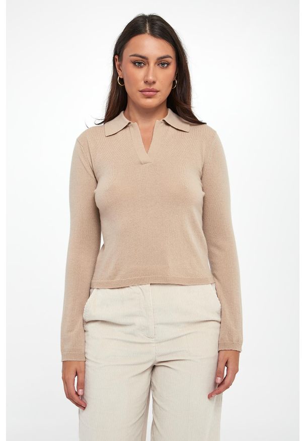 Sweter damski dziewicza wełna z kaszmirem Moxa MM. Materiał: wełna, kaszmir