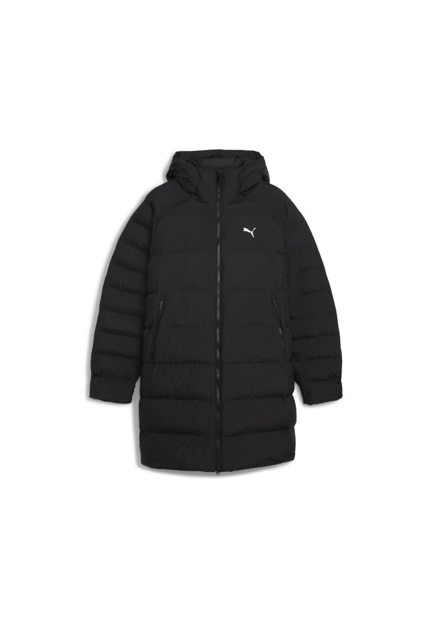 Puma - Męska parka z kapturem Mono PUMA. Typ kołnierza: kaptur. Kolor: szary, fioletowy, wielokolorowy, czarny. Materiał: puch. Sport: turystyka piesza