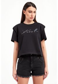 Karl Lagerfeld - T-shirt KARL LAGERFELD. Okazja: na co dzień. Materiał: tkanina. Wzór: haft. Styl: casual #5