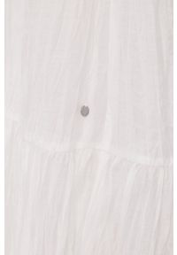 Pepe Jeans Sukienka kolor biały maxi rozkloszowana. Kolor: biały. Materiał: tkanina. Długość rękawa: na ramiączkach. Typ sukienki: rozkloszowane. Długość: maxi