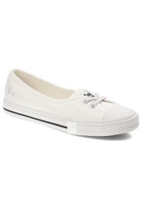 Białe Trampki Lee Cooper Modne Buty Damskie. Okazja: na co dzień. Kolor: biały. Materiał: tkanina. Styl: elegancki, casual, klasyczny #1