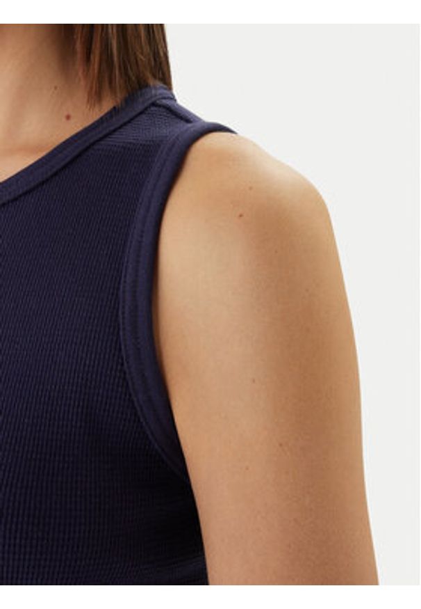 Calvin Klein Jeans Top LV047F232G Fioletowy Slim Fit. Kolor: fioletowy. Materiał: bawełna