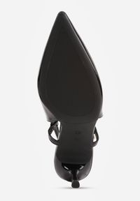 Born2be - Czarne Lakierowane Sandały Vices na Szpilce Bez Pięty Tiavarelle. Okazja: na co dzień. Zapięcie: sprzączka. Kolor: czarny. Materiał: lakier. Obcas: na szpilce. Styl: wizytowy, casual. Wysokość obcasa: średni #4