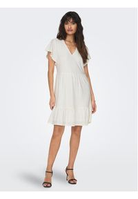 only - ONLY Sukienka codzienna 15289687 Biały Regular Fit. Okazja: na co dzień. Kolor: biały. Materiał: syntetyk. Typ sukienki: proste. Styl: casual #5