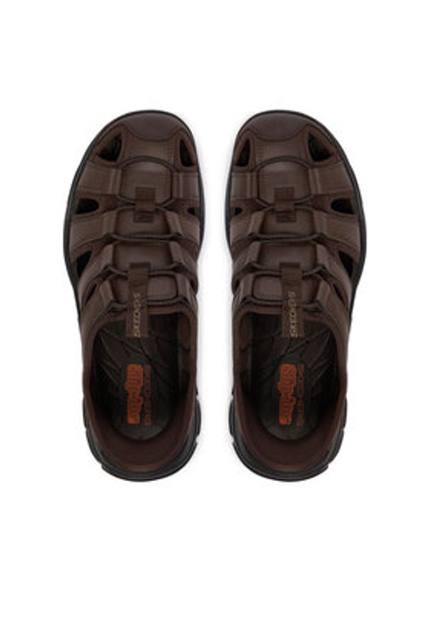 skechers - Skechers Sandały Slip-Ins Relaxed Fit: Revolted - Vartan 205182/CHOC Brązowy. Kolor: brązowy. Materiał: skóra