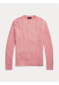 Polo Ralph Lauren Sweter 710965867004 Różowy Regular Fit. Typ kołnierza: polo. Kolor: różowy. Materiał: bawełna #3