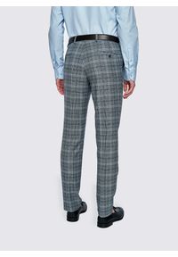 Pako Lorente - PAKO LORENTE – Szare spodnie garniturowe w granatową kratę. Kolor: szary, niebieski, wielokolorowy. Materiał: poliester, wiskoza, elastan #5