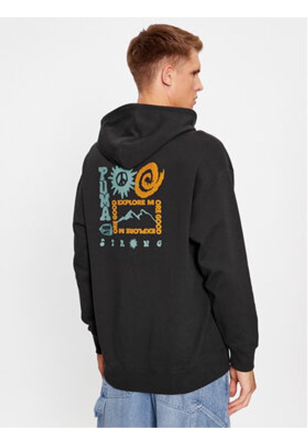 Puma Bluza Downtown Graphic 622985 Czarny Regular Fit. Kolor: czarny. Materiał: bawełna