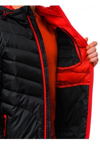 Ombre Clothing - Sportowa kurtka męska pikowana - czarna V2 OM-JALP-0118 - XXL. Kolor: czarny. Materiał: nylon, poliester. Styl: sportowy #2