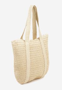 Renee - Beżowa Pleciona Torebka Shopper w Stylu Plażowym z Ozdobnym Frędzelkiem Galvessa. Kolor: beżowy. Sezon: lato. Styl: casual #3