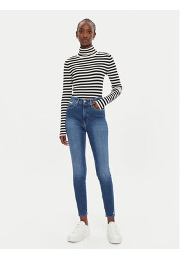 Calvin Klein Jeans Jeansy J20J224037 Granatowy Super Skinny Fit. Kolor: niebieski