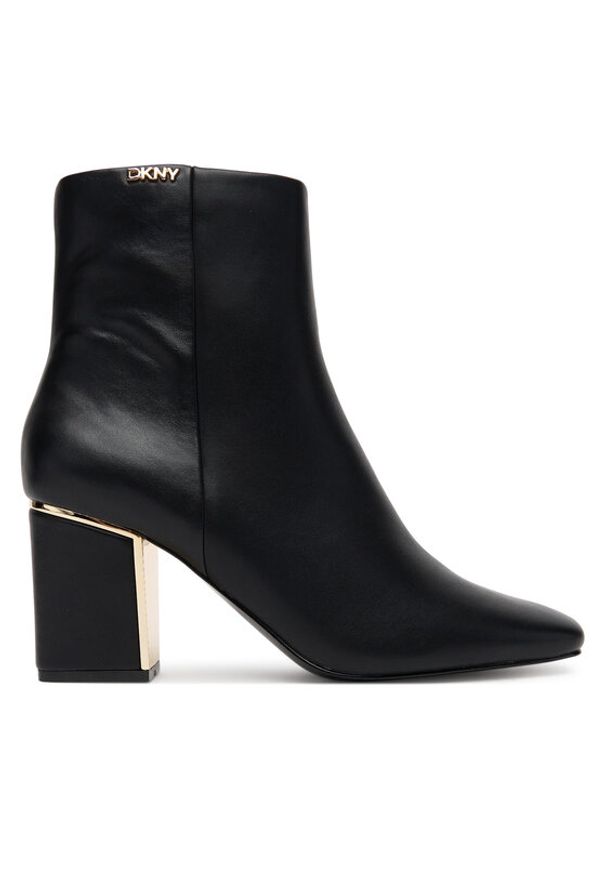 DKNY Botki Cianna K3570036 Czarny. Kolor: czarny. Materiał: skóra