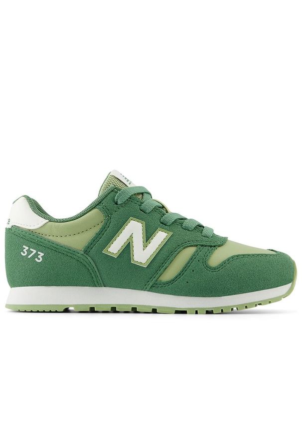 Buty New Balance YC373VP2 - zielone. Okazja: na uczelnię, na co dzień. Kolor: zielony. Materiał: materiał, syntetyk, guma. Szerokość cholewki: normalna. Model: New Balance 373