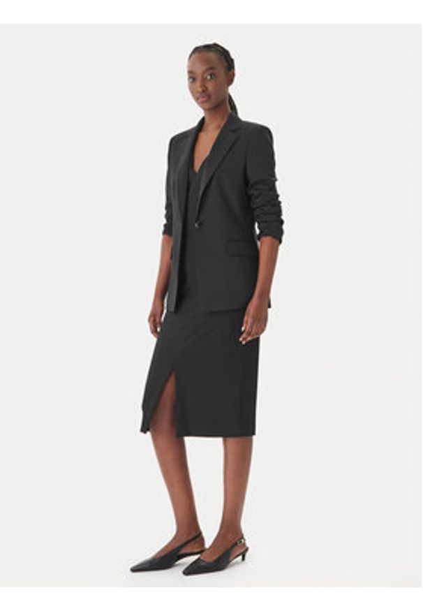 Hugo - HUGO Marynarka Atana-2 50516447 Czarny Regular Fit. Kolor: czarny. Materiał: syntetyk