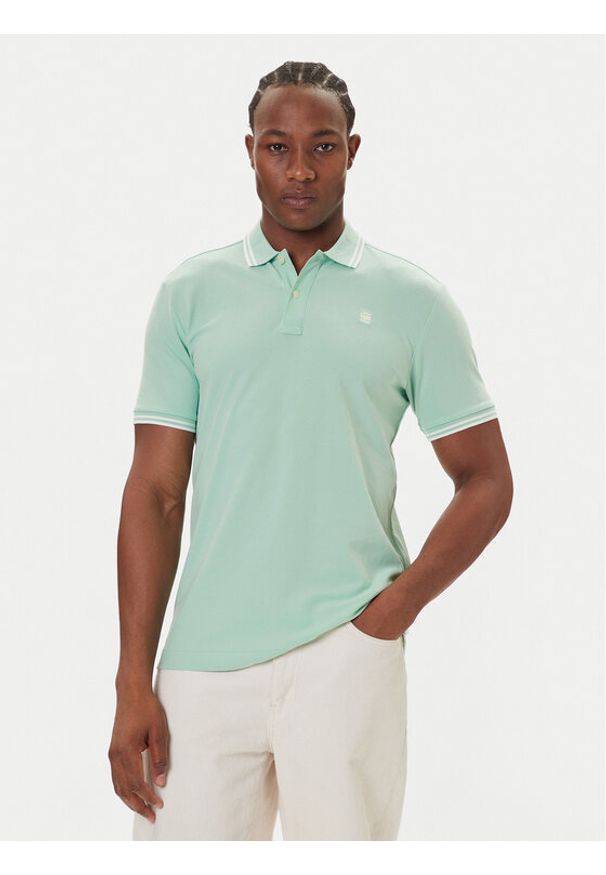 G-Star RAW - G-Star Raw Polo Dunda D17127-5864 Zielony Slim Fit. Typ kołnierza: polo. Kolor: zielony. Materiał: bawełna