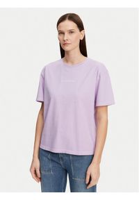 Marc O'Polo Denim T-Shirt 500 0005 950 Fioletowy Relaxed Fit. Typ kołnierza: polo. Kolor: fioletowy. Materiał: bawełna