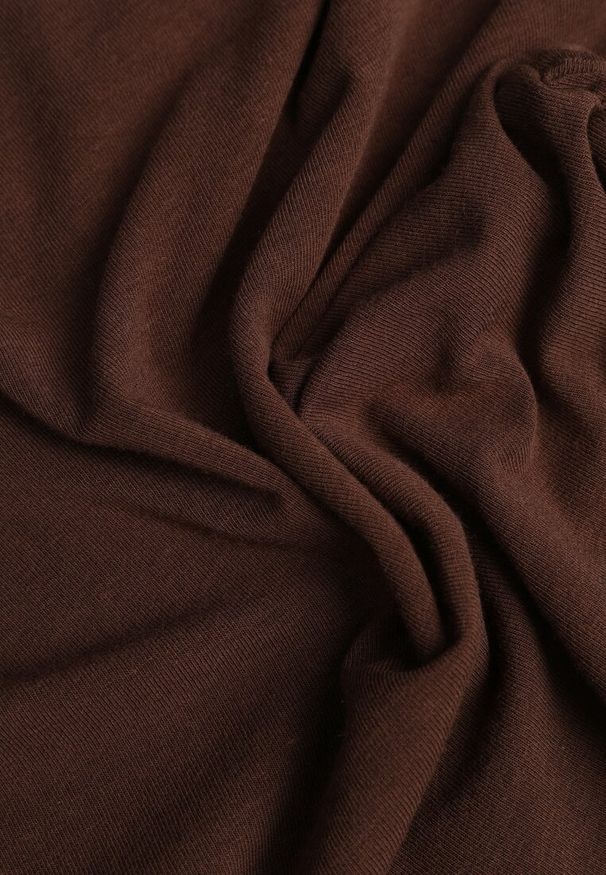 Renee - Brązowa Marszczona Bluzka z Wiskozą i Bawełną Trihal. Okazja: na co dzień. Kolor: brązowy. Materiał: bawełna, wiskoza. Styl: casual