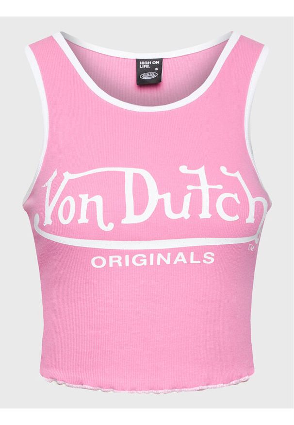 Von Dutch Top Ashley 6231062 Różowy Slim Fit. Kolor: różowy. Materiał: bawełna