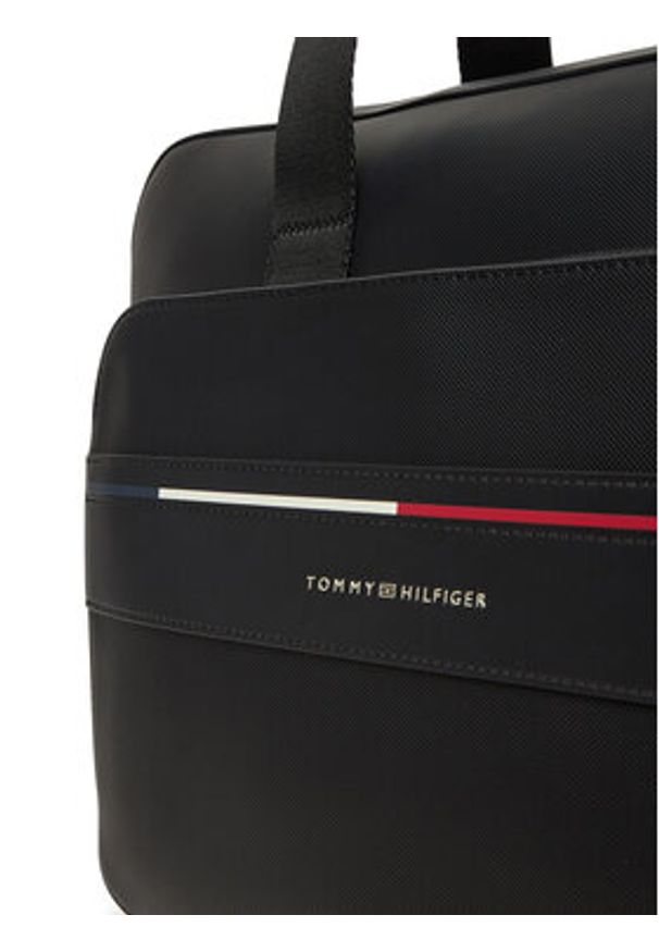 TOMMY HILFIGER - Tommy Hilfiger Torba na laptopa Th Foundation Computer Bag AM0AM13198 Czarny. Kolor: czarny. Materiał: skóra