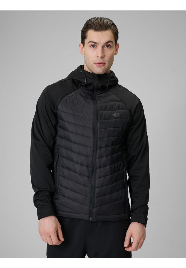 4f - 4F Kurtka softshell wiatroodporna membrana 5000 męska - czarna XXL. Kolor: czarny. Materiał: softshell