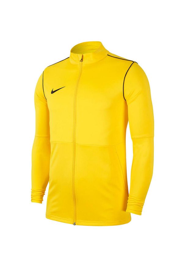 Bluza piłkarska męska Nike Dry Park 20 Dri-Fit rozpinana bez kaptura ze stójką. Typ kołnierza: bez kaptura, kołnierzyk stójkowy. Kolor: żółty. Technologia: Dri-Fit (Nike). Sport: piłka nożna
