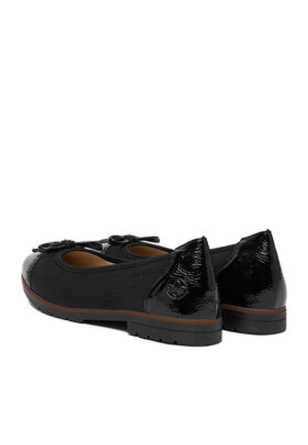 Rieker Baleriny 45358-00 Czarny. Kolor: czarny. Materiał: materiał