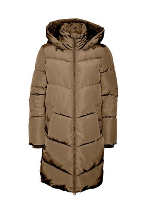 Vero Moda Curve Kurtka zimowa 10297304 Brązowy Regular Fit. Kolor: brązowy. Materiał: syntetyk. Sezon: zima