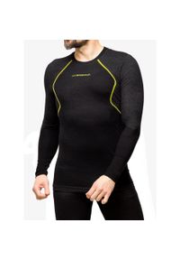 LA SPORTIVA - Bluza termoaktywna męska La Sportiva Wool40 Aero Longsleeve. Kolor: czarny. Długość rękawa: długi rękaw. Sport: turystyka piesza