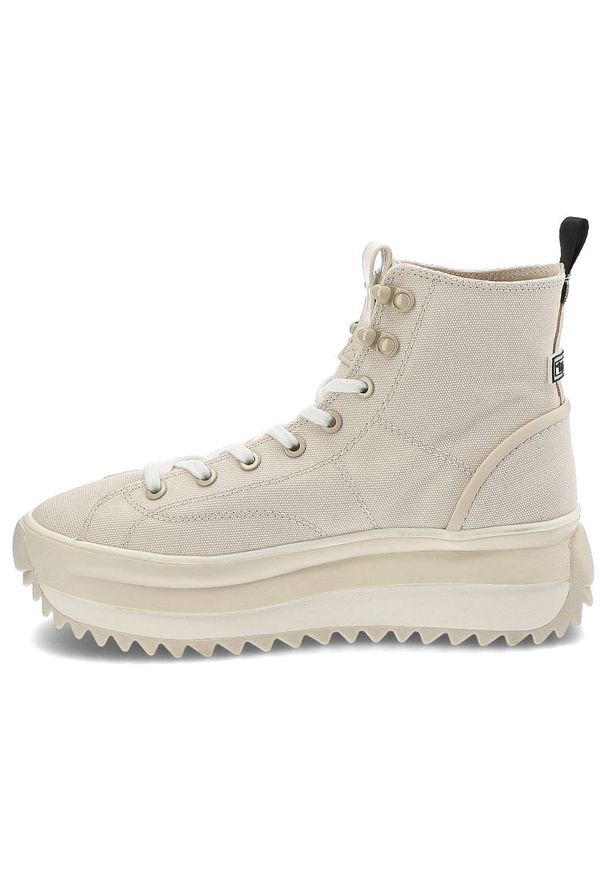 Sneakersy damskie Tamaris, tekstylna cholewka o wysokim kroju klasyczne sznurowanie z metalowymi oczkami masywna platforma, ivory, 1-25201-28-418. Okazja: na co dzień. Wysokość cholewki: przed kolano. Zapięcie: sznurówki. Kolor: beżowy. Materiał: materiał. Szerokość cholewki: normalna. Obcas: na platformie